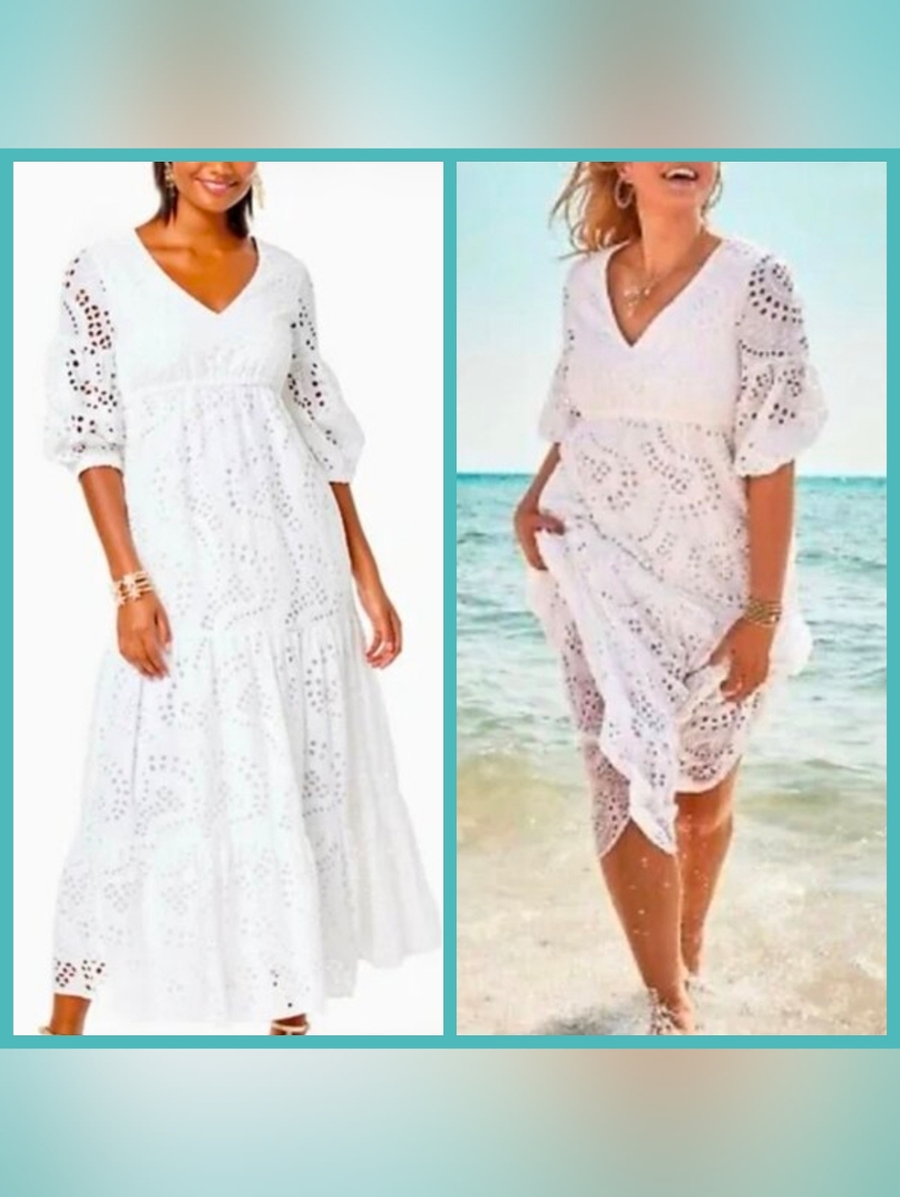 🤍HTF Lilly Pulitzer🤍 - Breanne Elbow Sleeve Eyelet Maxi Dress